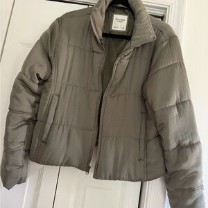 Abercrombie & Fitch Khaki Puffer Jacket